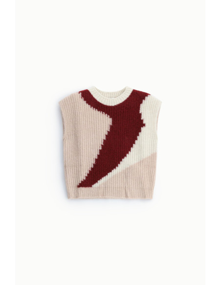 Pull Sans Manches Jacquard À Col Rond Dixie - Rose