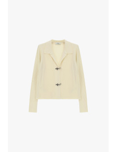 Cardigan A Coste Con Colletto E Ganci Metallo Dixie - Beurre