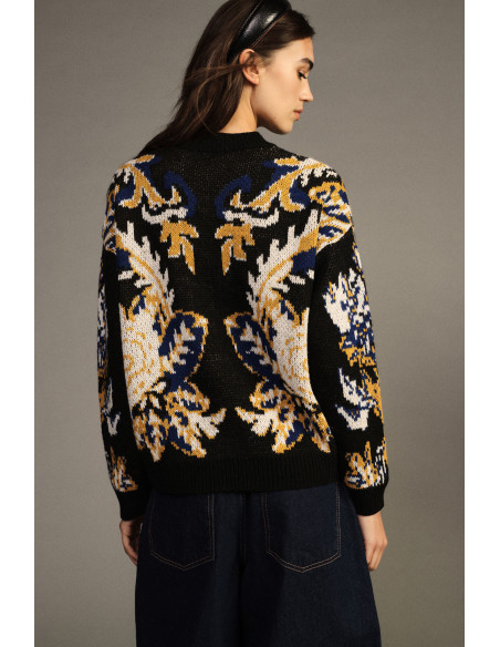 Pull Col Rond À Imprimé Floral Jacquard Dixie