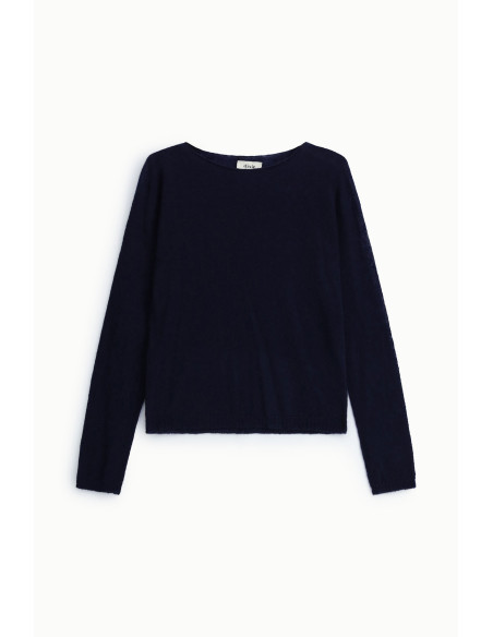 Pull À Manches Longues À Col Rond Uni Dixie - Bleu