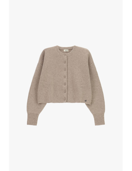Kort vest met knopen en lange mouwen Dixie - Beige