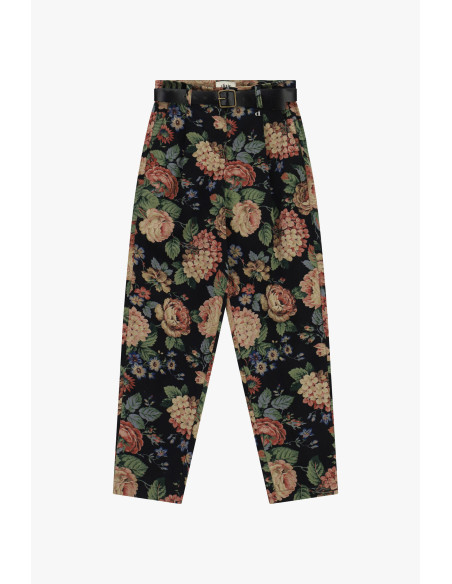 Pantalon Tailleur À Motif Floral Avec Ceinture Dixie