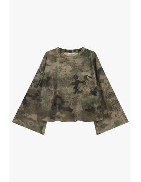 Pull Overshirt À Manches Longues Amples Avec Imprimé Patchwork Dixie