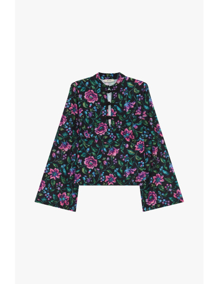 Pull À Manches Longues À Motif Floral Et Col Montant Dixie