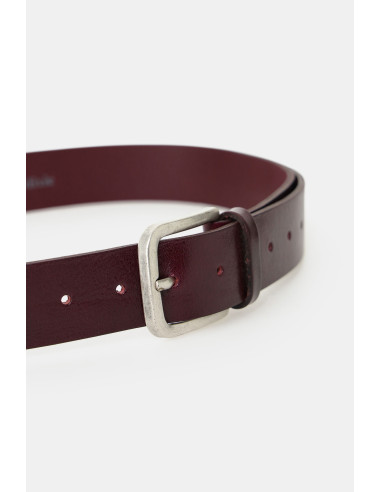 Eenvoudige riem met matte vierkante gesp Dixie - Aubergine