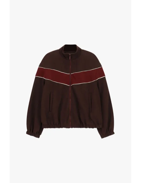 Sweat-shirt sans capuche avec fermeture éclair et empiècements contrastés Please