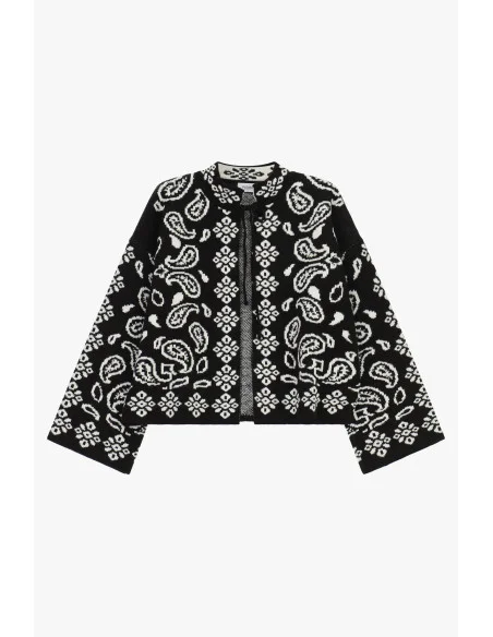Cardigan court à motif cachemire jacquard Please
