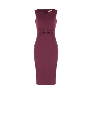 Robe fourreau à décolleté cœur et boucle logo RR à la taille Rinascimento