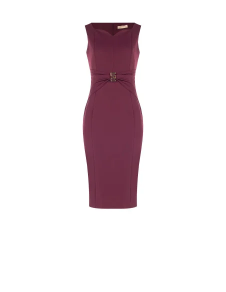 Robe fourreau à décolleté cœur et boucle logo RR à la taille Rinascimento