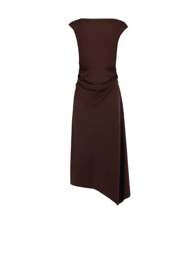 Robe longue en maille, froncée sur les hanches, avec bas asymétrique Rinascimento