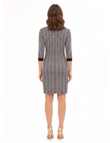 Robe fourreau en tweed avec lurex Rinascimento - Noir