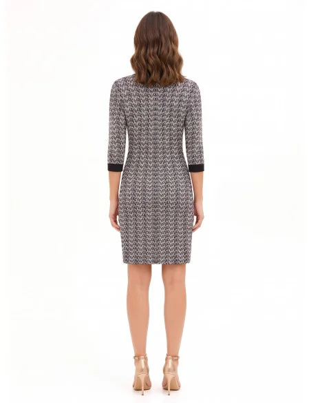 Robe fourreau en tweed avec lurex Rinascimento - Noir