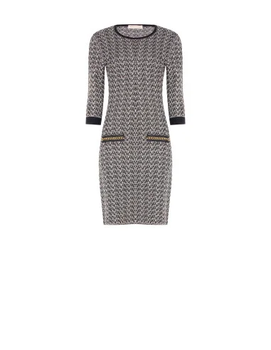 Tweed kokerjurk met lurex Rinascimento - Zwart