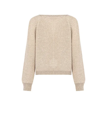 Gebreide trui met lurex Rinascimento - Beige