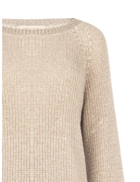 Gebreide trui met lurex Rinascimento - Beige