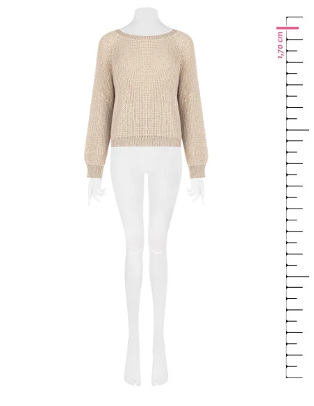 Pull en maille torsadée avec lurex Rinascimento - Beige