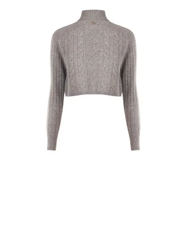 Cropped coltrui van wol met kabelpatroon Rinascimento