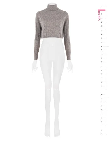 Pull en laine court à col roulé torsadé Rinascimento