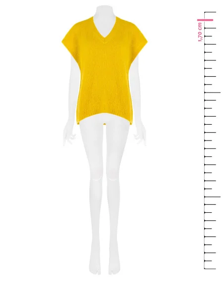 Oversized mohairen trui met V-hals Rinascimento - olijfgroen