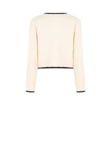 Hazelbruine gebreide cardigan met logoknopen van RR Rinascimento