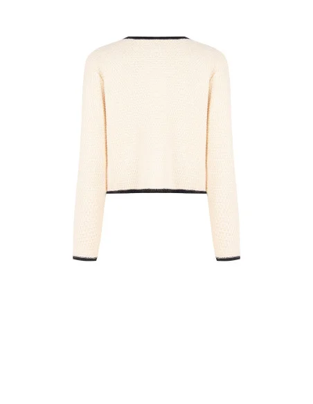 Hazelbruine gebreide cardigan met logoknopen van RR Rinascimento