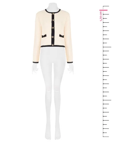 Cardigan en maille couleur noisette avec boutons ornés du logo Rr Rinascimento