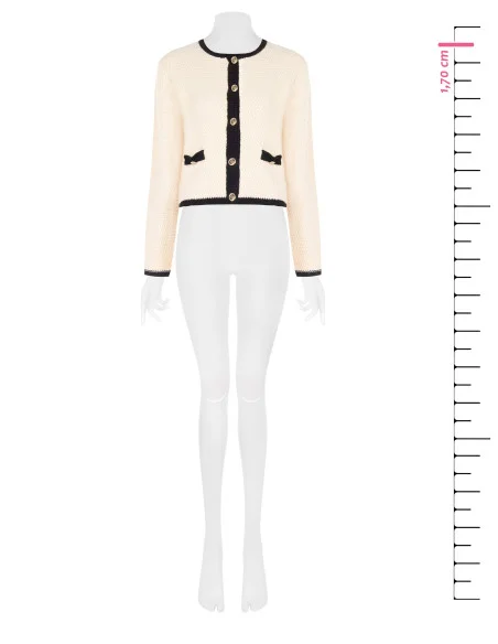 Cardigan en maille couleur noisette avec boutons ornés du logo Rr Rinascimento