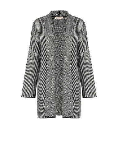 Long cardigan ouvert à motif chevron Rinascimento