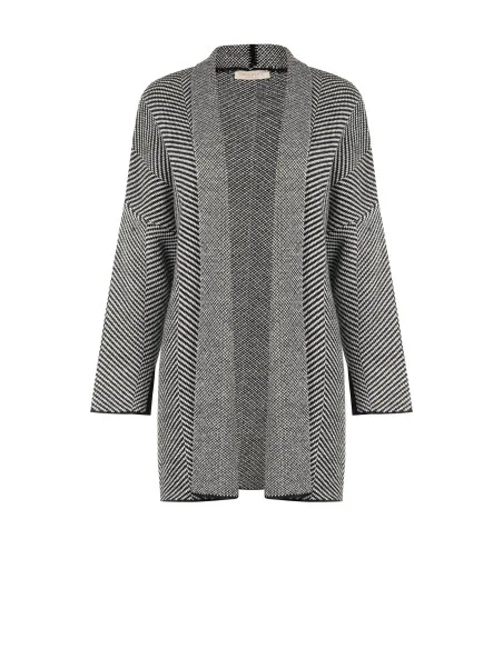 Long cardigan ouvert à motif chevron Rinascimento