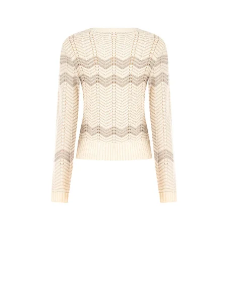 Chevronmotieftrui met lurex Rinascimento - gebroken wit