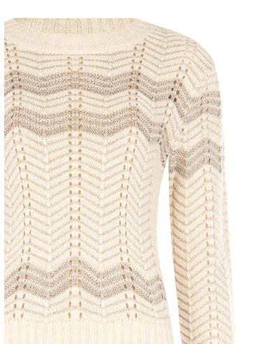 Chevronmotieftrui met lurex Rinascimento - gebroken wit