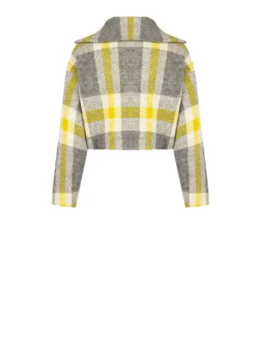 Pull crop ample à carreaux avec fermeture éclair Rinascimento - Gris