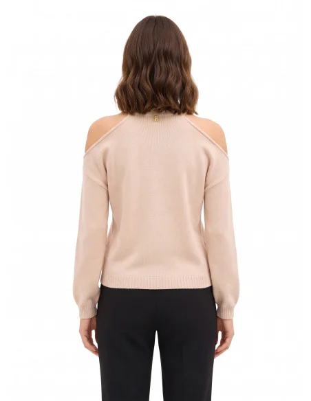 Pull léger en mélange de viscose avec découpes aux épaules Rinascimento