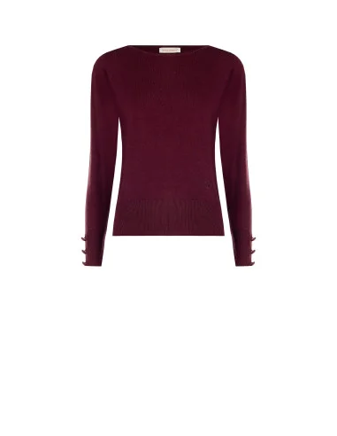 Pull à boutons ton sur ton aux poignets et logo RR brodé Rinascimento