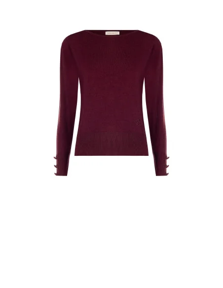 Pull à boutons ton sur ton aux poignets et logo RR brodé Rinascimento
