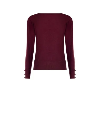 Pull à boutons ton sur ton aux poignets et logo RR brodé Rinascimento