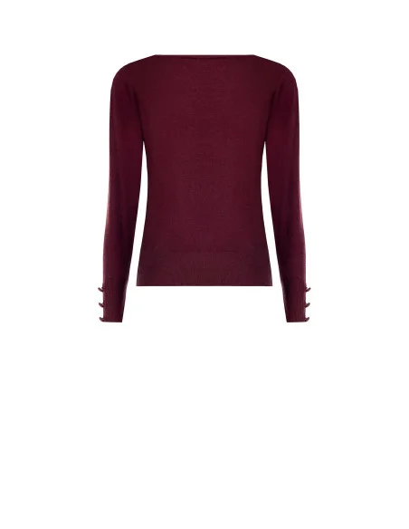 Pull à boutons ton sur ton aux poignets et logo RR brodé Rinascimento