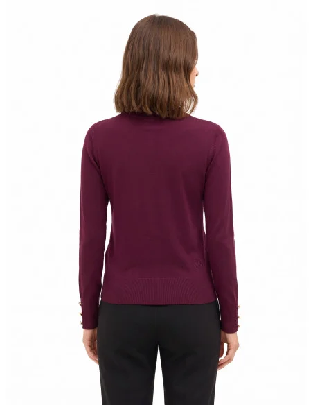 Pull à col roulé en maille Ecotec avec logo RR brodé Rinascimento - Bordeaux