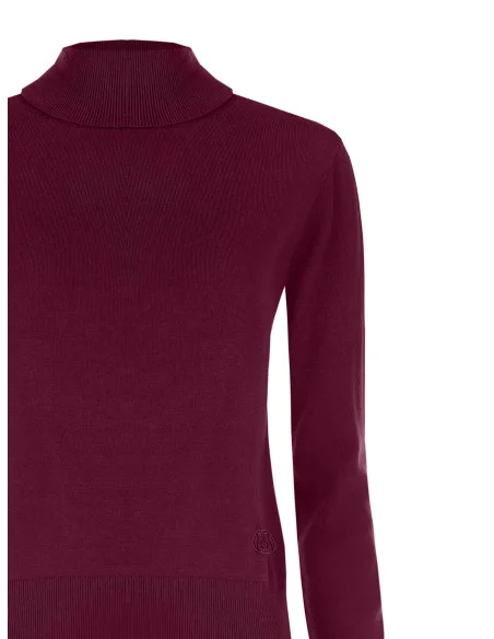 Pull à col roulé en maille Ecotec avec logo RR brodé Rinascimento - Bordeaux