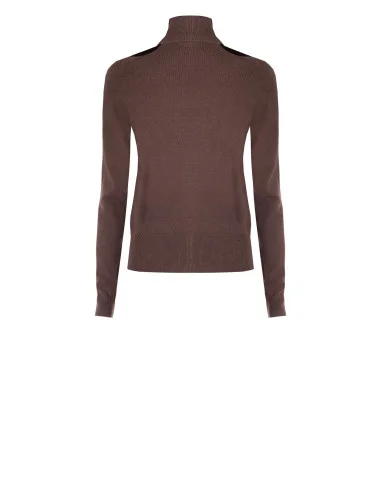Pull à col roulé avec découpe au col Rinascimento - Chocolat