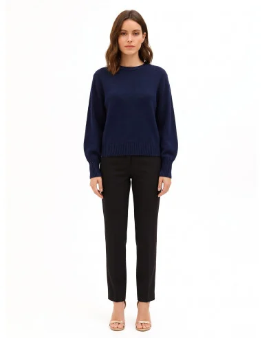 Pull en mélange de laine vierge à col rond Rinascimento