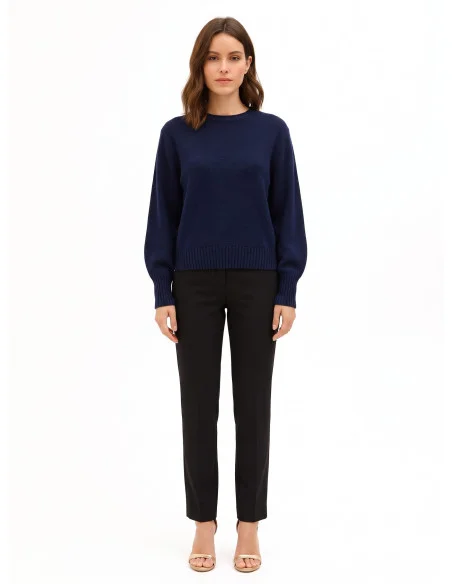 Pull en mélange de laine vierge à col rond Rinascimento
