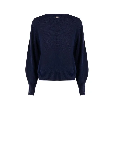 Pull en mélange de laine vierge à col rond Rinascimento