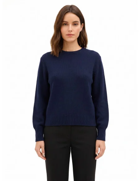 Pull en mélange de laine vierge à col rond Rinascimento