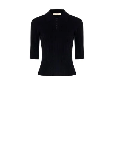 Pull polo côtie avec manches 3/4 Rinascimento