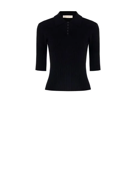 Pull polo côtie avec manches 3/4 Rinascimento