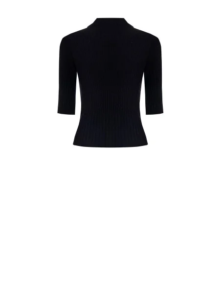 Pull polo côtie avec manches 3/4 Rinascimento