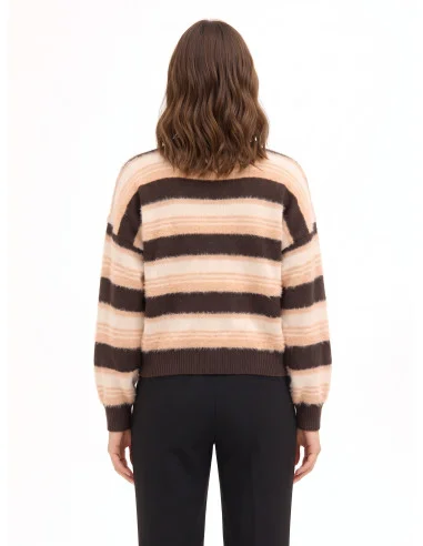 Pull à rayures en fil effet fourrure Rinascimento