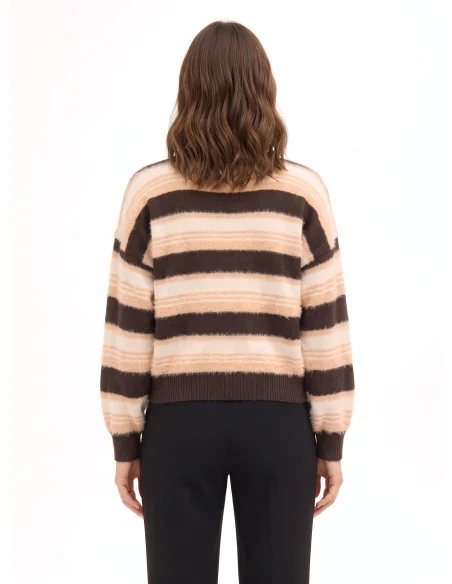 Pull à rayures en fil effet fourrure Rinascimento
