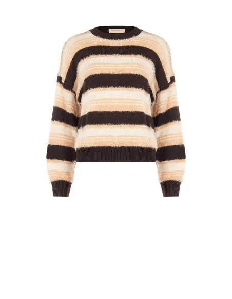 Pull à rayures en fil effet fourrure Rinascimento